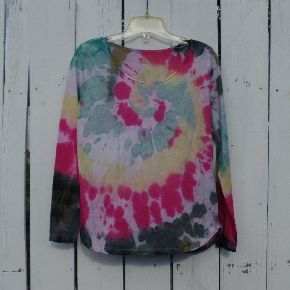 Ann Taylor Tie Dye Shirt Women's Large Long Sleeve - Picture 3 of 7